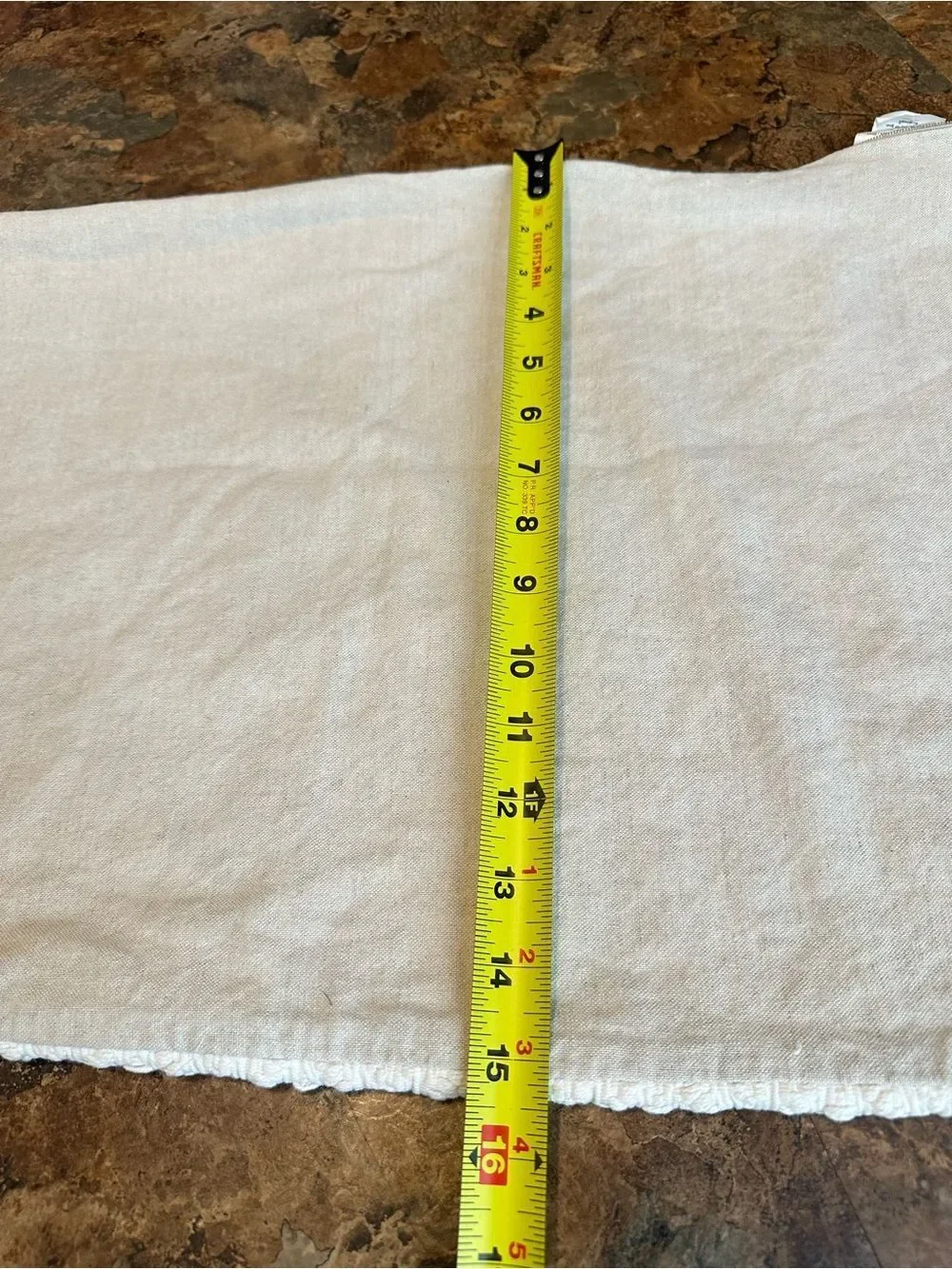 Pottery Barn Cream Sham Cotton Linen Pillow Cover Textured 24” x 15”